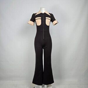 The Hippie Shake Brown Flare Leg Jumpsuit Size 6